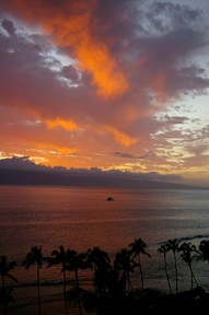 sunset in Hawaii